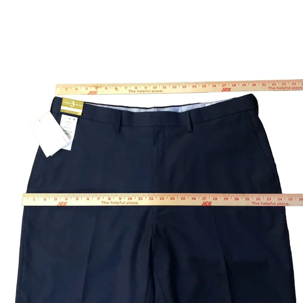 J M Haggar Dress Pants 40x32 NEW Blue Flat Front